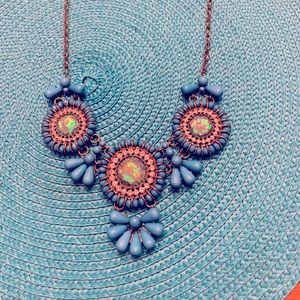 Stunning blue and crystal necklace.